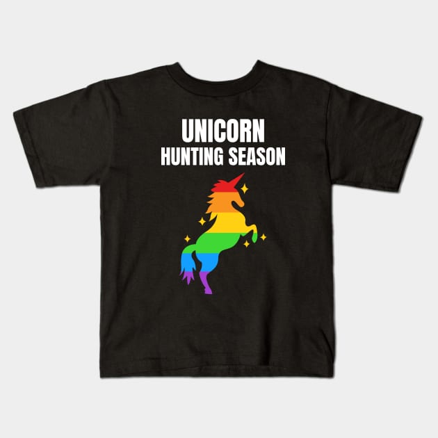 unicorn hunting season Kids T-Shirt by husnimubarok